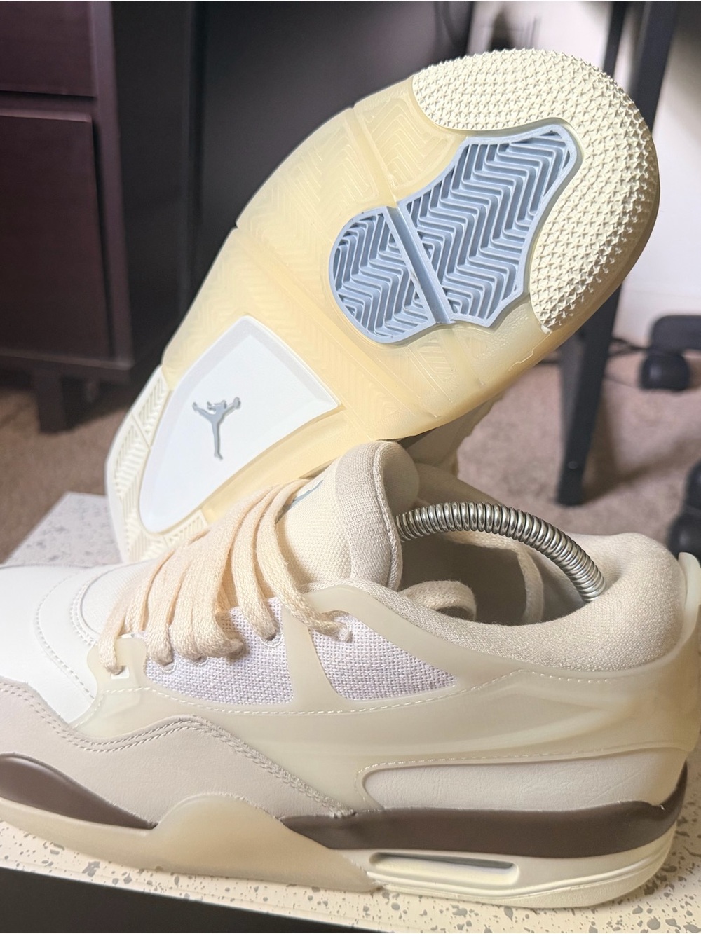 Air Jordan 4 RM- Size 9.5m - Neutral Cream Color